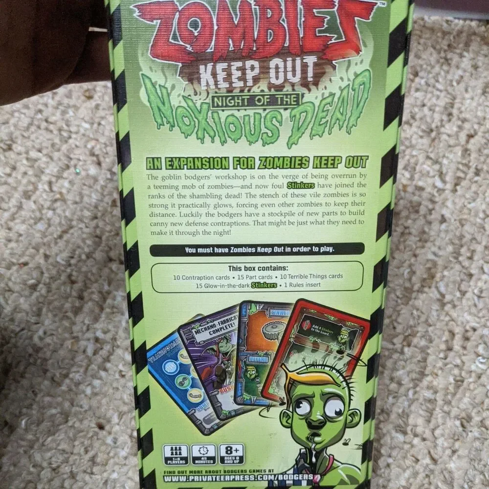 Zombies Keep Out Night of the Noxious Dead Board Game Expansion - Brand New